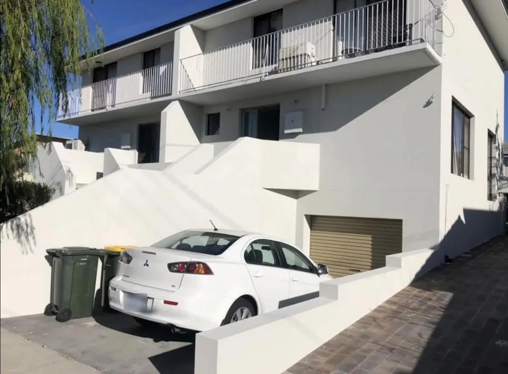 Stair walls and low wall rendered white